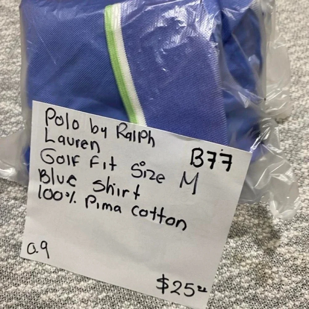 Polo Ralph Lauren Golf Fit Blue Pima Cotton Polo Shirt Men M. SKU-B77